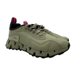 Reebok Zig Dynamica 3 Womens Sage Green Pink Running Shoes HR1887 Size 7.5